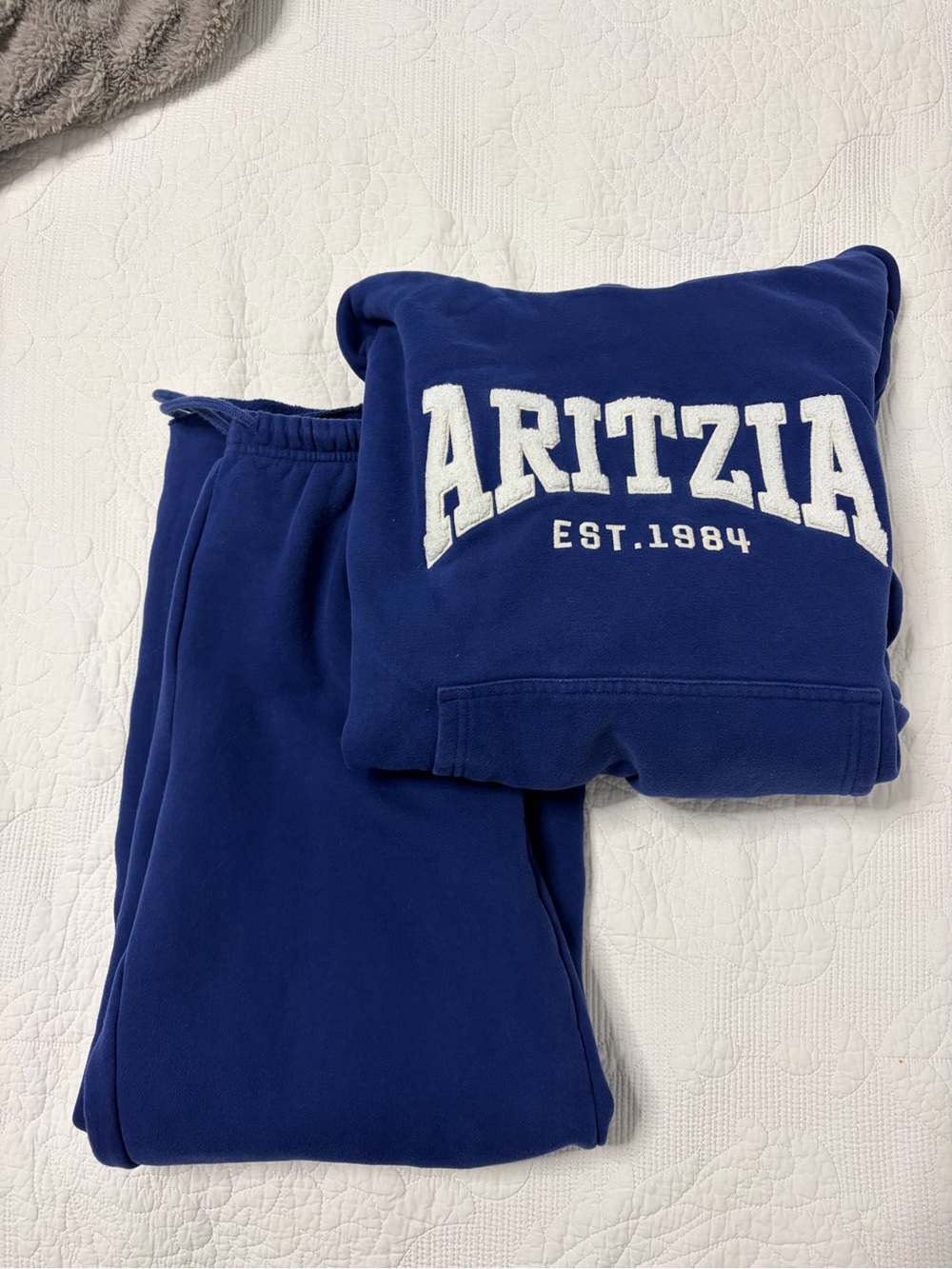Aritzia TNA Royal Blue Logo Hoodie Sweat Set